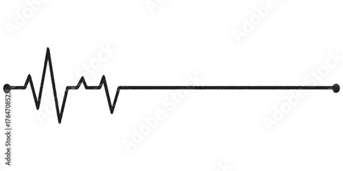 Vector art of black electrocardiogram heartbeat line