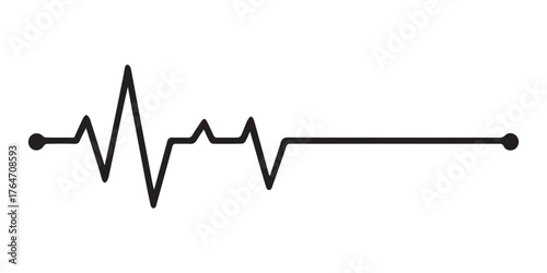 Vector art of black electrocardiogram heartbeat line
