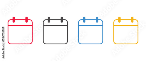 Calendar Date Icons with Design and Collection Text Banners, Planning and Scheduling Concept