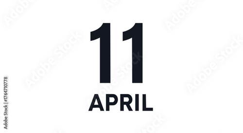Minimalist Reminder of April 11th Date for Important Events, Schedule Planning, or Social Media Content with Clean Typography and Design