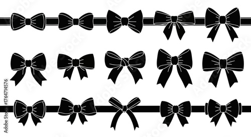Elegant Bow Silhouette Collection Decorative Ribbon Designs