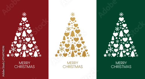 Elegant Christmas Tree Design in White and Gold