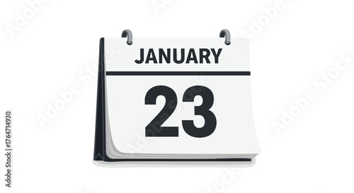 January twenty-third calendar reminder signifies an important date on winter month isolated schedule planning and scheduling system