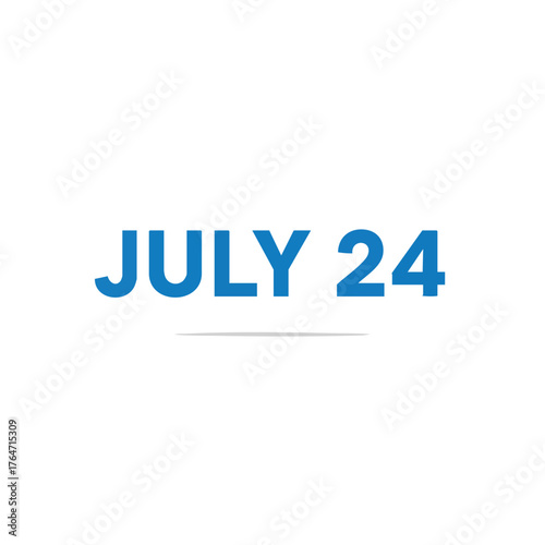 Isolated graphic emphasizing july 24th date for planning scheduling and celebration, minimalistic date marker