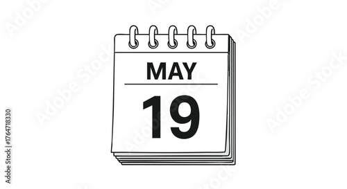 May 19th Isolated Calendar Page Depicting an Important Day for Planning and Scheduling Events