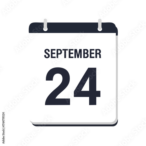 September 24th Calendar Date Marking a Specific Day in a Simple Graphic Representation