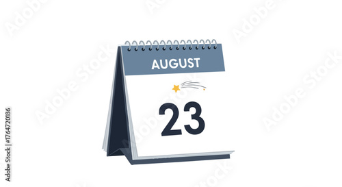 Desk calendar displaying the date august 23rd emphasizing planning and schedules for personal or professional commitments or special events