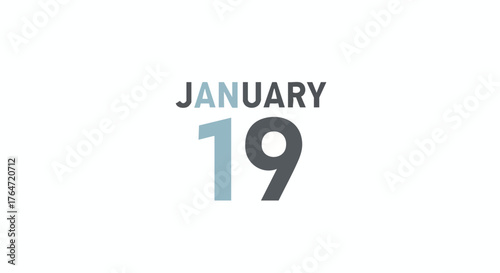 Elegant January 19th Date Reminder Graphic for Appointments, Meetings, and Schedules, Perfect for Calendars, and Posters