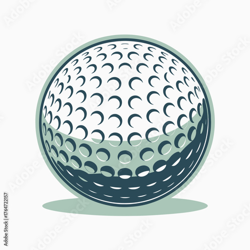 Isolated Vector Illustration of a Dimpled Golf Ball Perfect for Sports and Recreation Designs on White Background