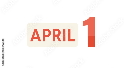 Minimalist April Fools' Day Graphic: A Simple Illustration of the First of April Reminder date of pranks and lighthearted joke themed background or