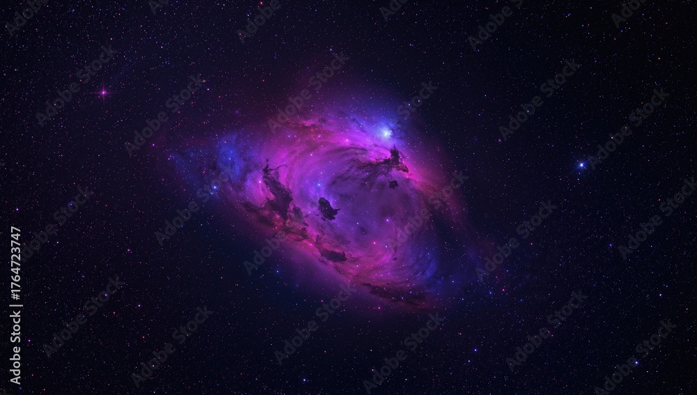 Fototapeta premium Colorful cosmic cloud with stars scattered across deep space