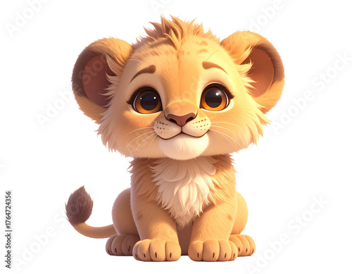 Niedliches kleines Löwenbaby, transparenter Hintergrund, PNG