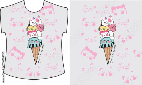 Playful Summer Ice Cream Graphic T-shirt Design