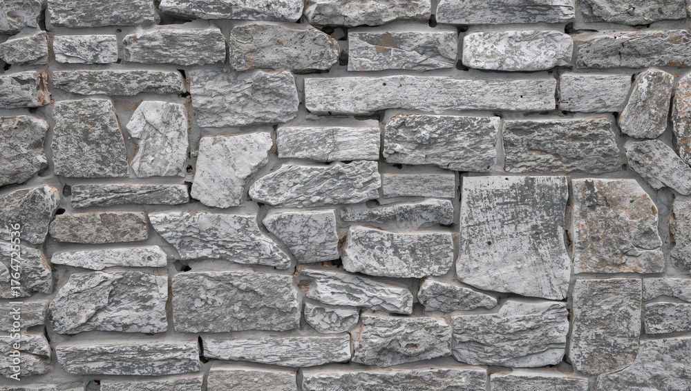 Fototapeta premium Gray miniature stone wall texture with abstract pattern and natural landscape elements