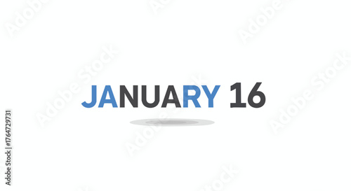 January 16 Date Illustration for Calendars Scheduling and Important Day Reminders that can be use to presentations or social media graphics
