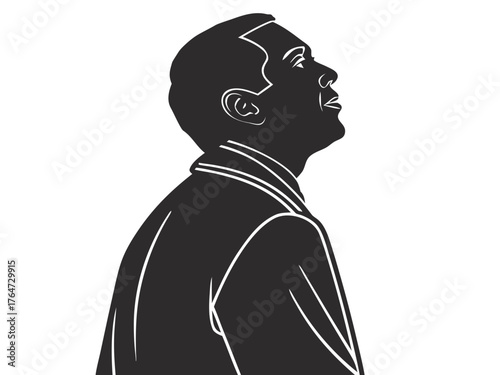 silhouette of a man in profile