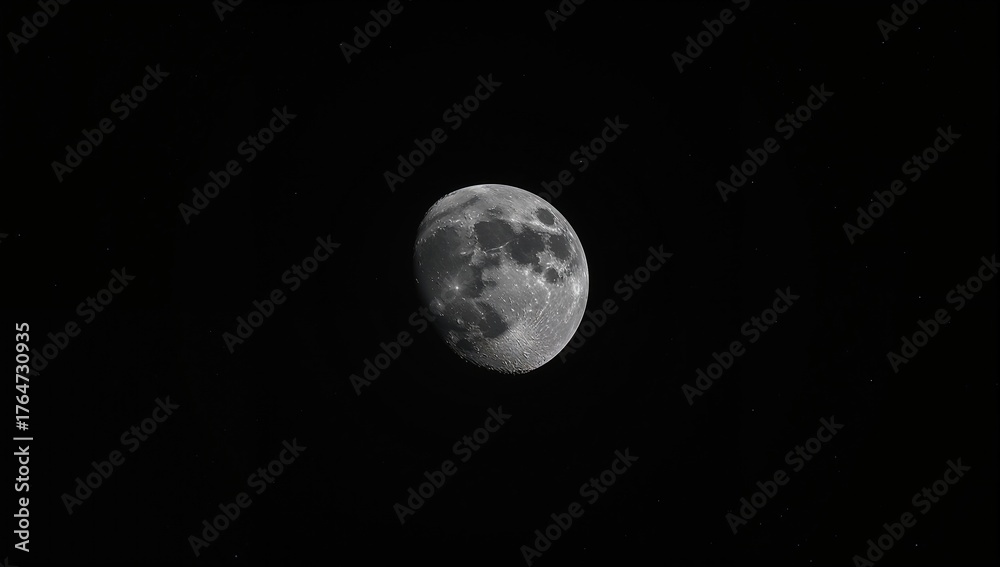 Obraz premium Close-up of a nearly full moon background