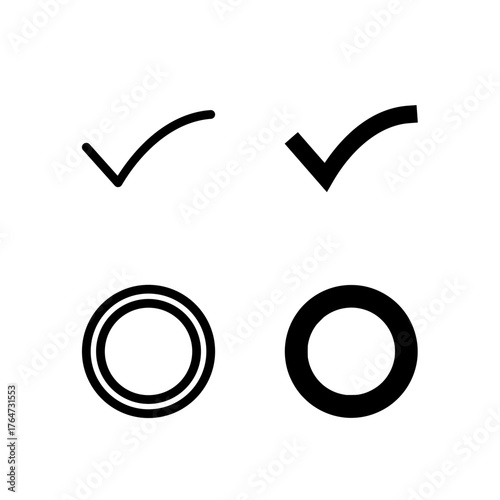 Checkbox and Radio Button Line and Solid Icon Set for Modern App and UI Design