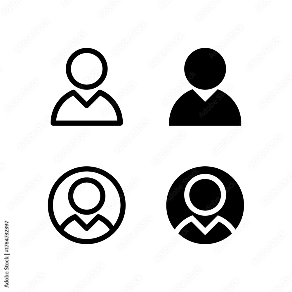 Obraz premium User and Profile Line and Solid Icon Set for Modern App and UI Design