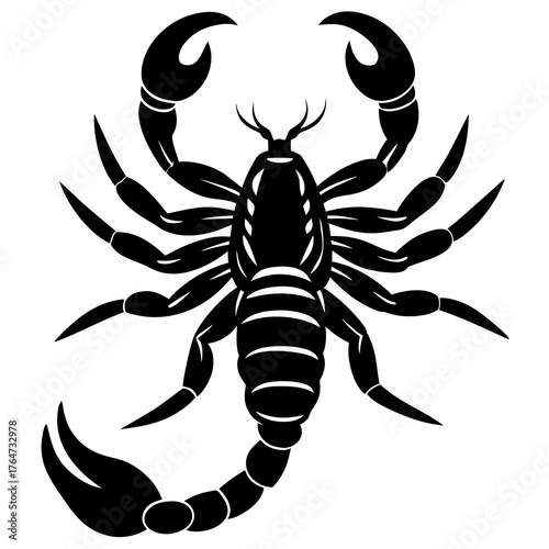scorpion silhouette icon on white background