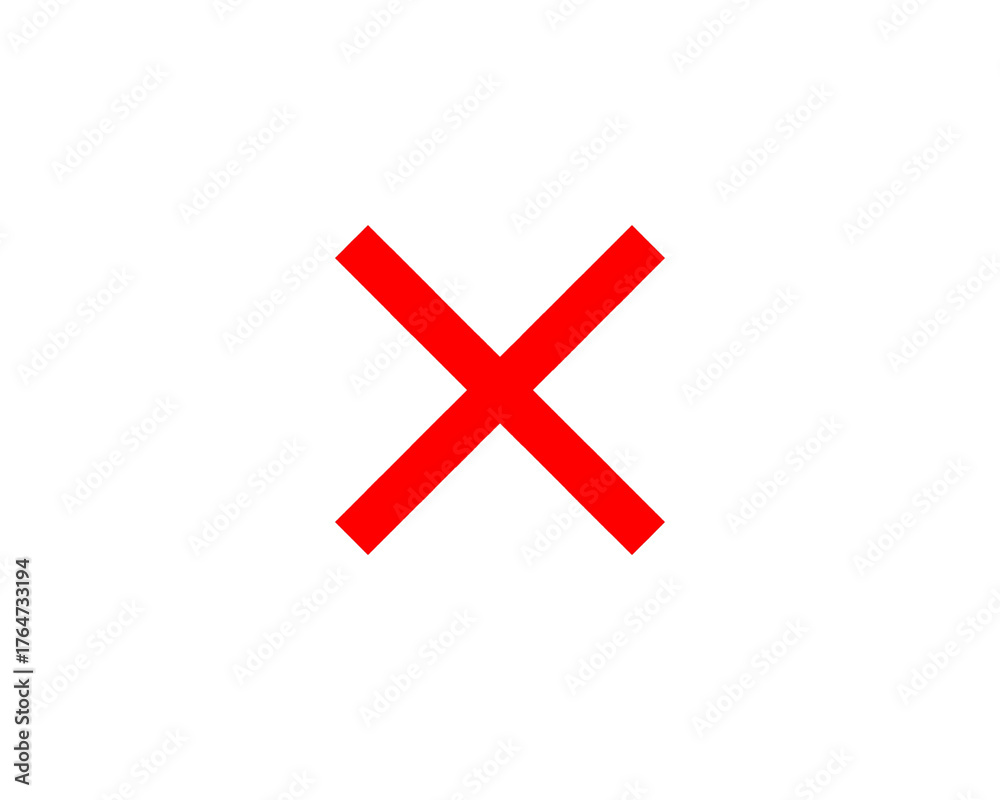 Obraz premium Red cross mark symbol isolated on transparent background