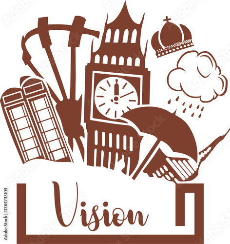 London Big Ben Illustration T-shirt Design