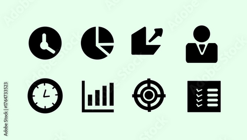  Flat Glyph Icons – CEO, Teamwork, Workflow, Business & Office.