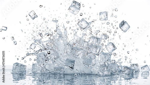 Blast of ice cubes
