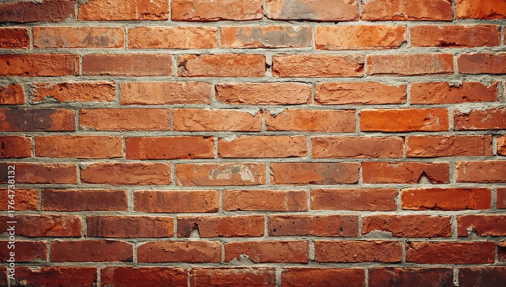 Obraz premium Surface pattern of large red bricks on a wall