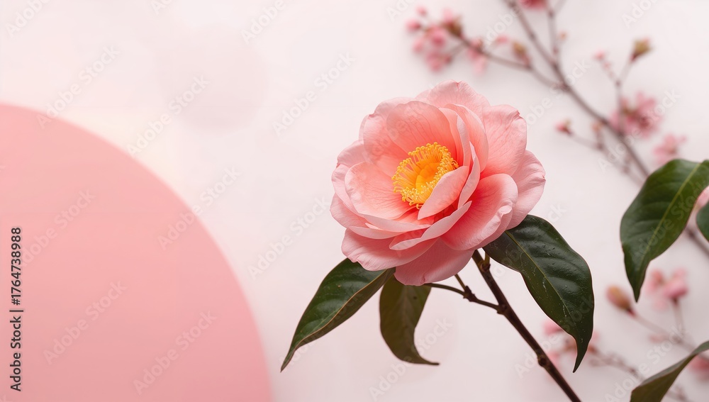 Obraz premium Wabisuke: A Stunning Camellia Blossom from Japan