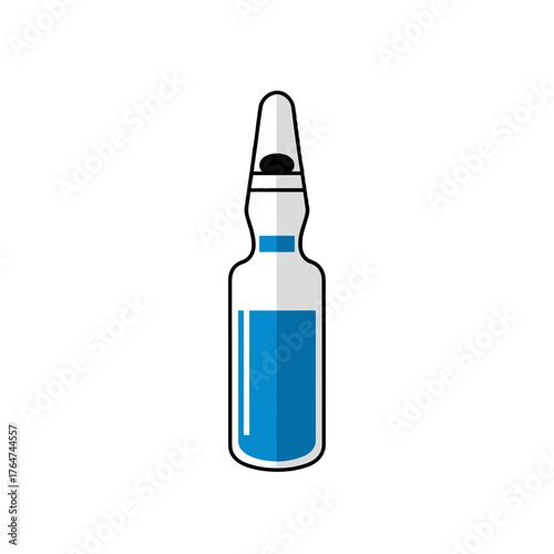 Vial of vaccine in modern design on transparent background