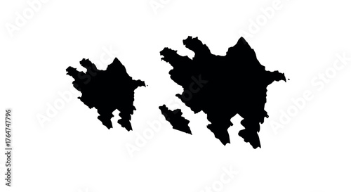 Silhouette map of azerbaijan in black on white background