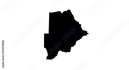 Botswana country outline silhouette on white background