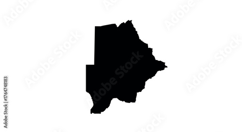 Botswana country outline silhouette on white background