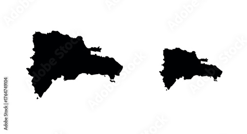 Dominican republic silhouette map set on white background