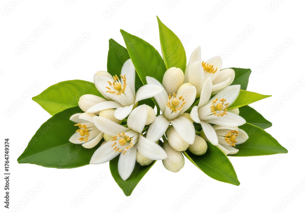 Fototapeta premium White flower cluster isolated on transparent background