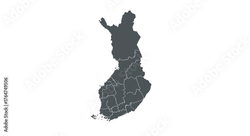 Detailed map of finland with borders and regions