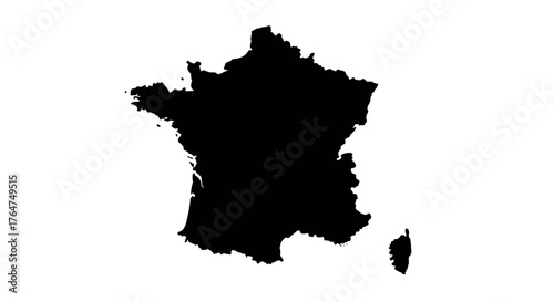 France map silhouette on white background