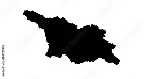 Georgia country map silhouette on white background