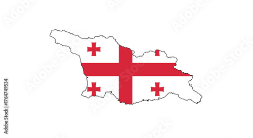 Georgian flag overlay on country outline