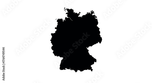 Simple silhouette map of germany on white background