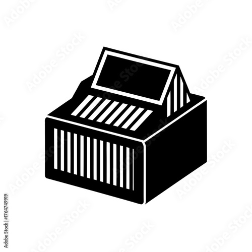 Vintage cash register for retro businesses and nostalgic designs, point of sale terminal for payments