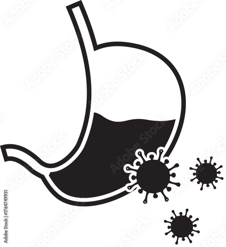 Stomach Virus Infection and Digestive Illness Icon