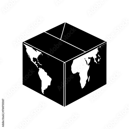 Global delivery logistics icon showcasing worldwide shipping and international trade networks