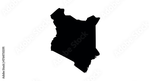 Silhouette map of kenya: bold outline design for geographic projects