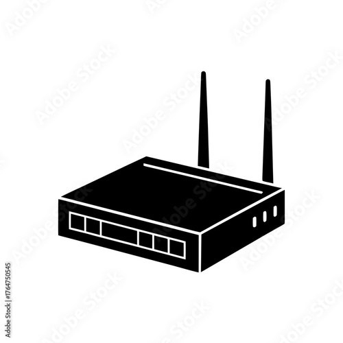Sleek router icon offering seamless wireless internet connectivity, digital networking, and modern tech solutions