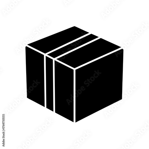 Simple black box icon, perfect for delivery, package, and storage concepts, scalable vector graphic