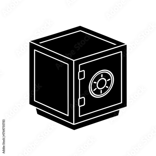 Secure safe deposit box icon for banking, finance, and security concepts - simple, modern design