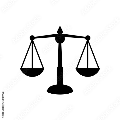 Elegant silhouette scales of justice symbol representing fair judgment and legal balance