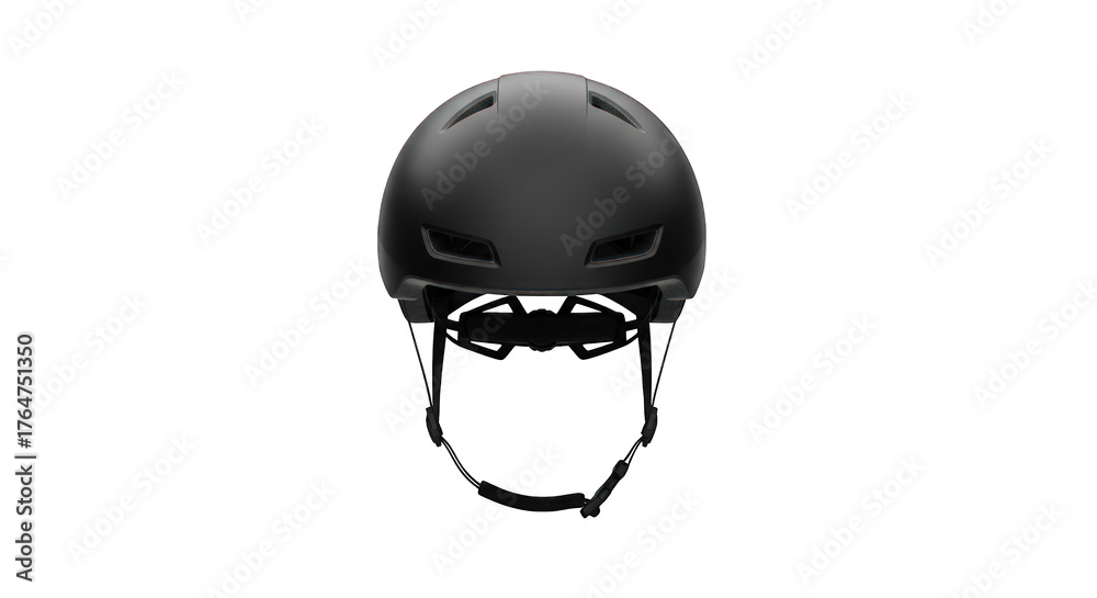 Fototapeta premium Black bicycle helmet on transparent background